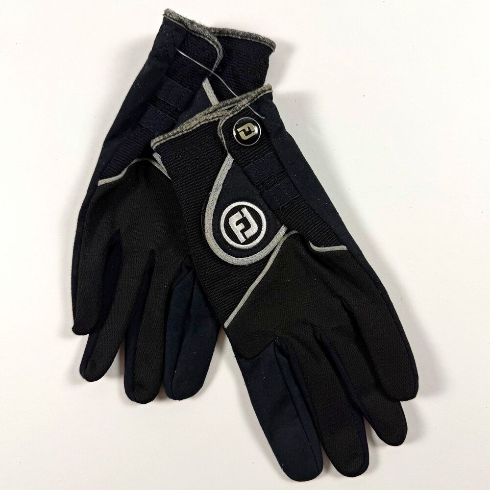 FootJoy RainGrip Men's Golf Gloves Pair Black Cadet S Synthetic Wrist